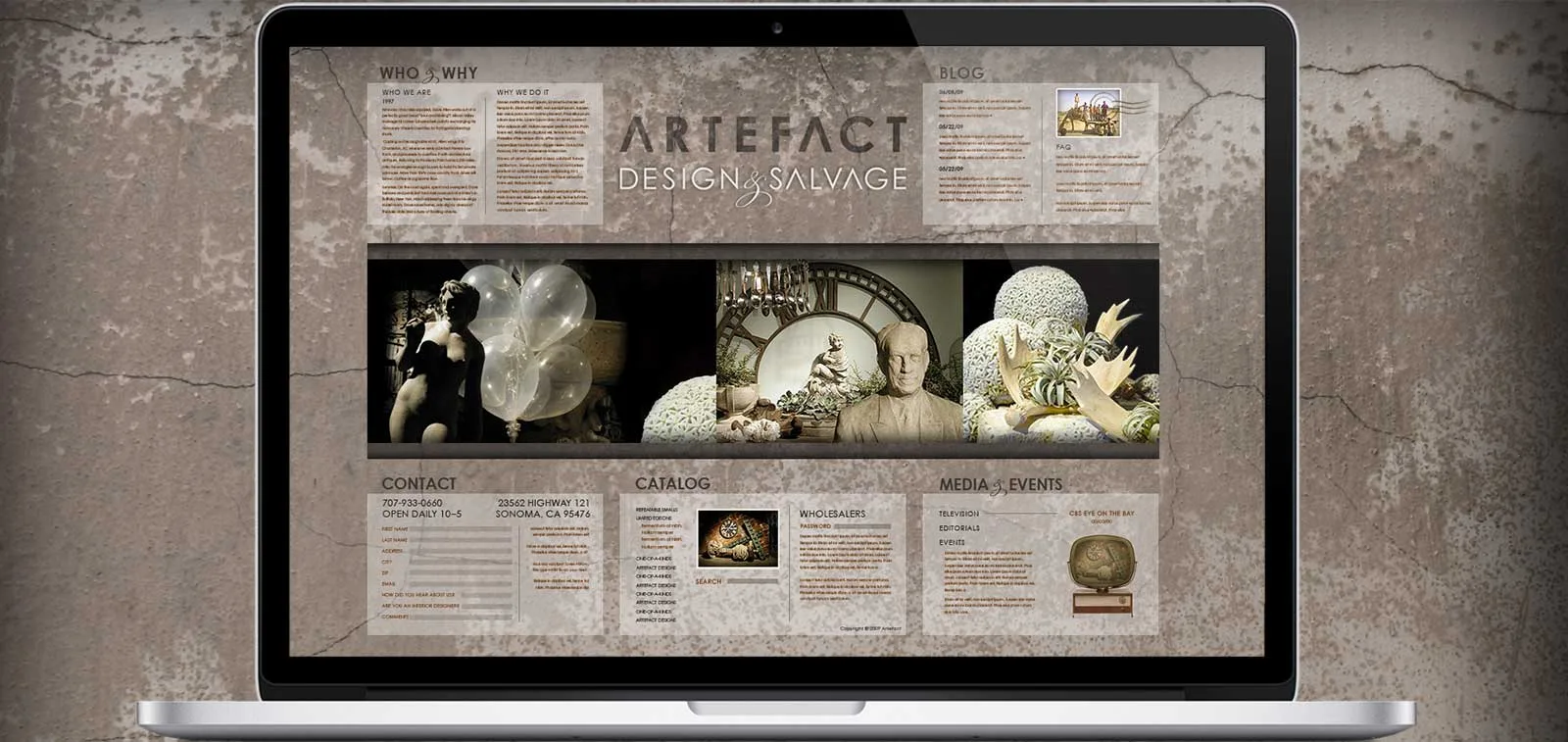Artefact Design & Salvage — selected work by Madplum Creative.