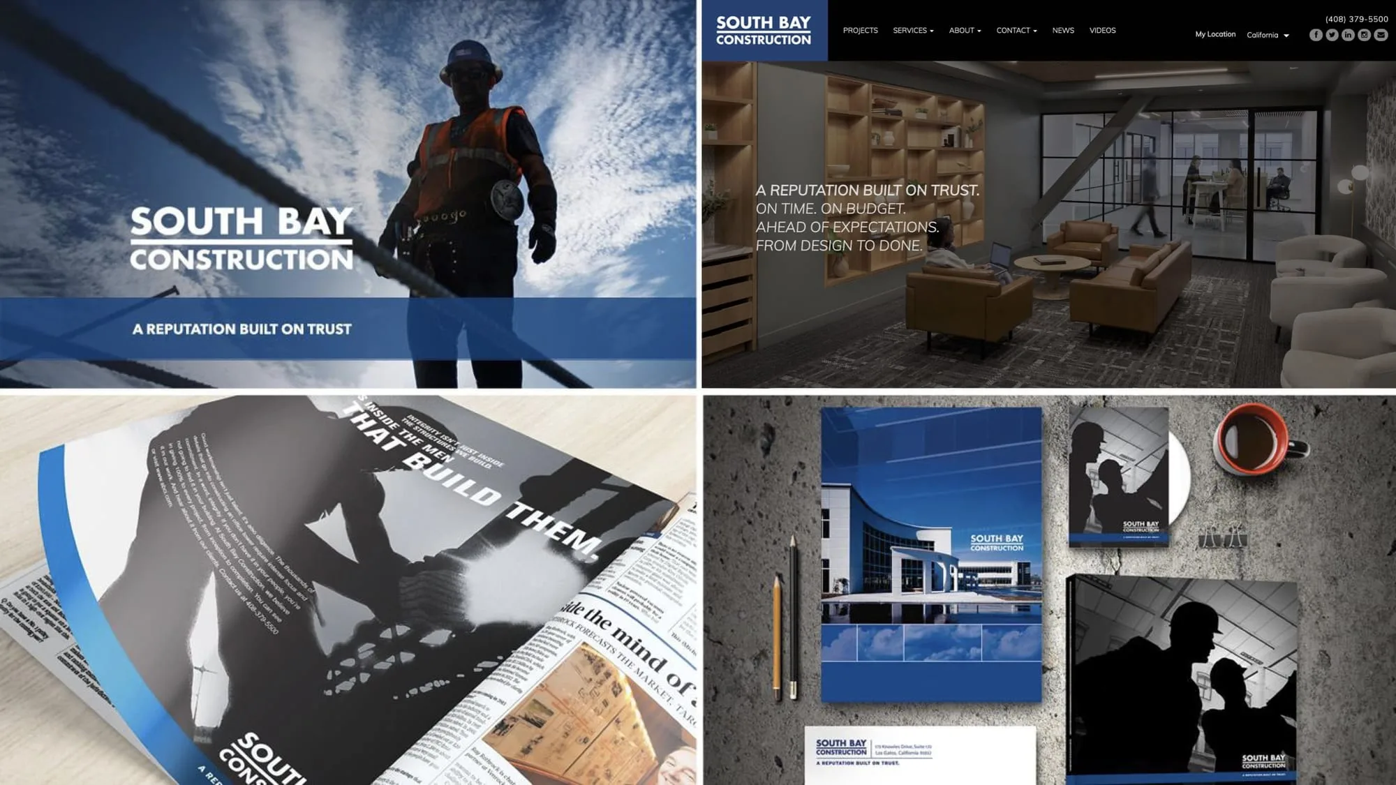 South Bay Construction identity and digital work by Madplum Creative.