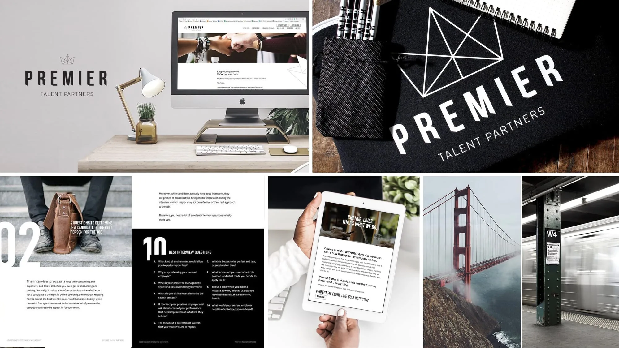 Premier Talent Partners identity and digital work by Madplum Creative.