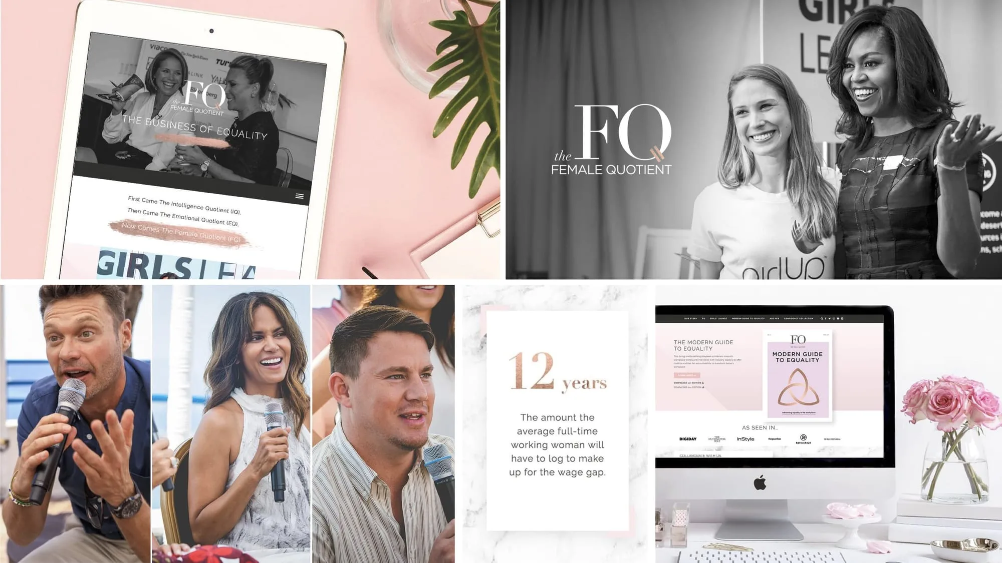 The Female Quotient identity and digital work by Madplum Creative.