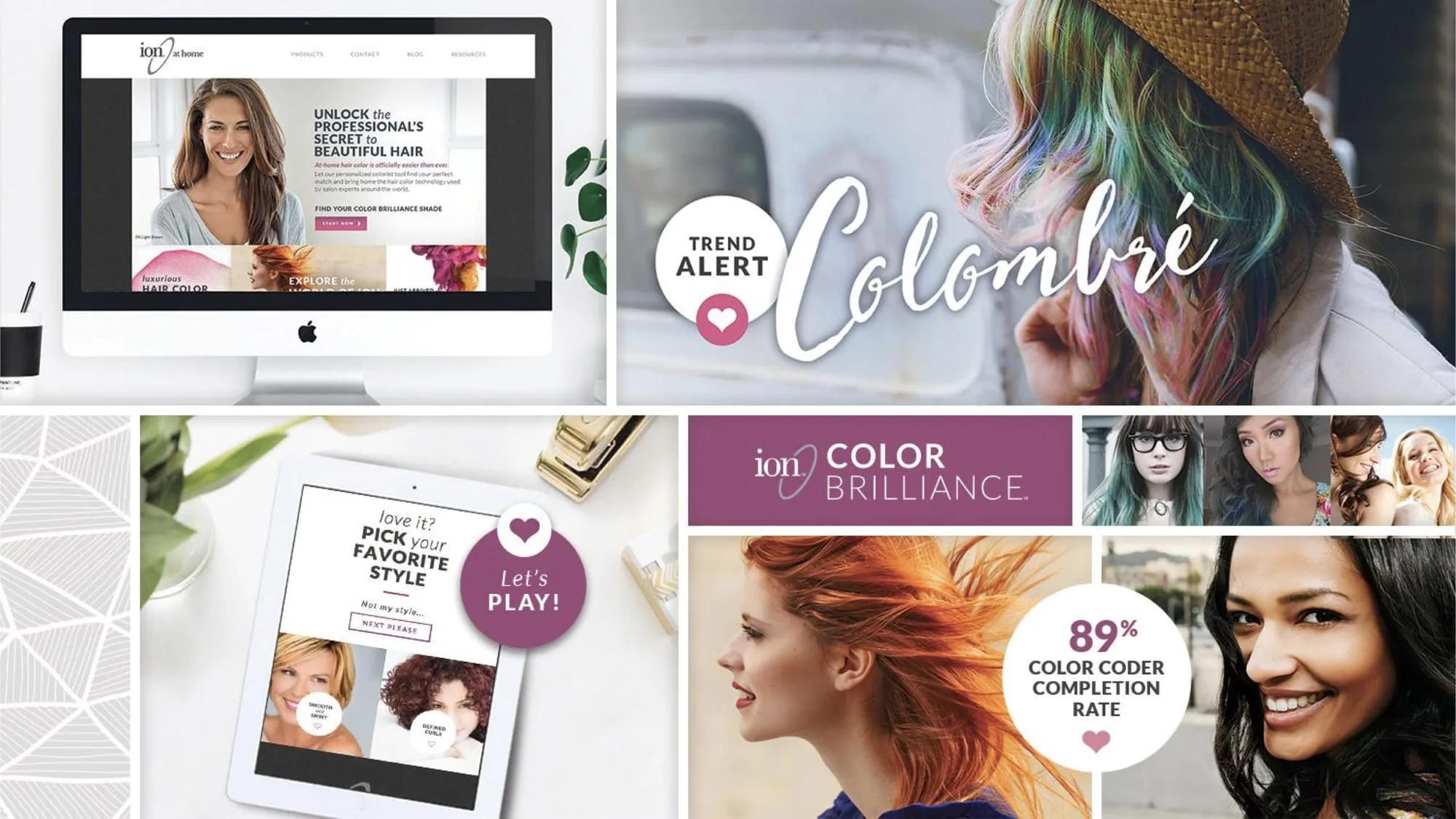 Sally Beauty, Ion at Home identity and digital work by Madplum Creative.