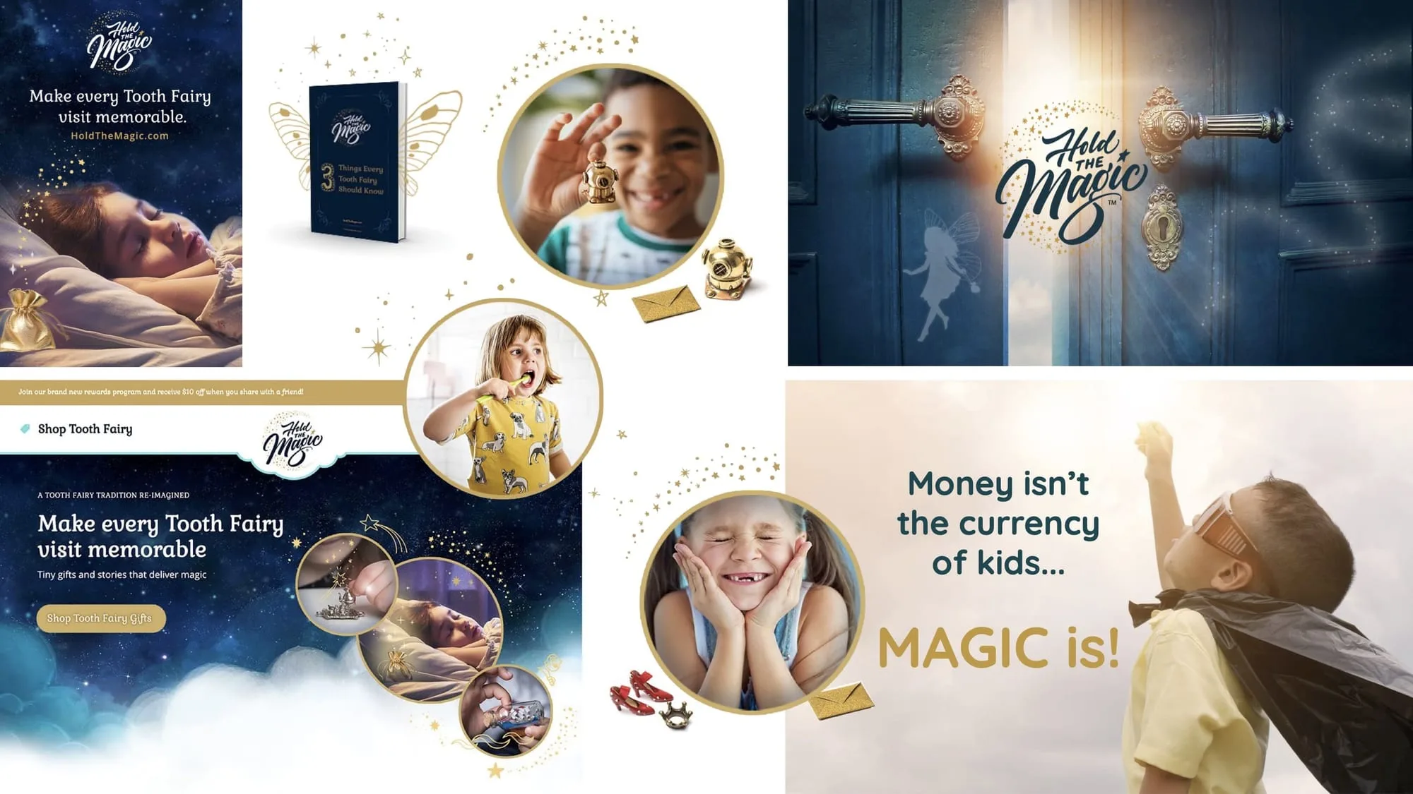 Hold the Magic identity and digital work by Madplum Creative.