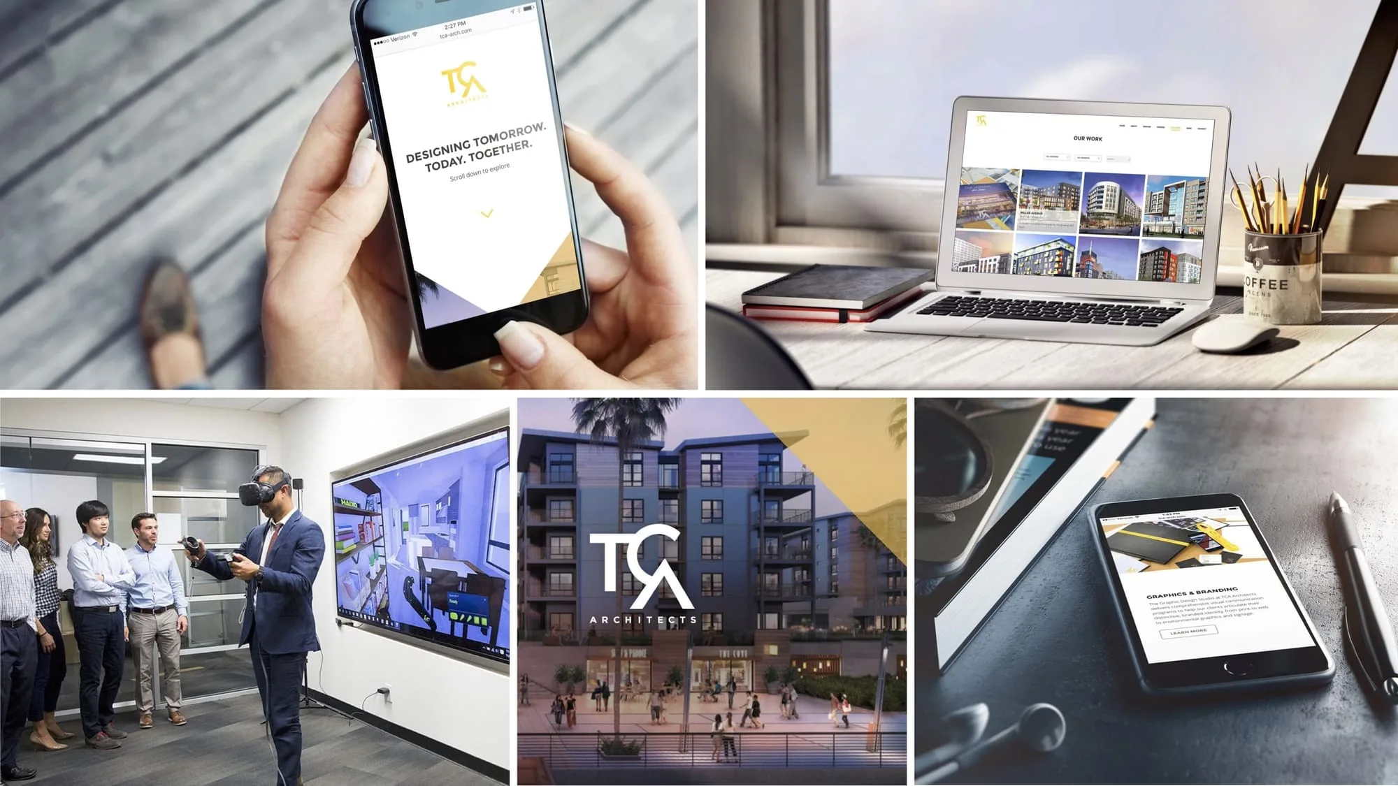 TCA Architects identity and digital work by Madplum Creative.
